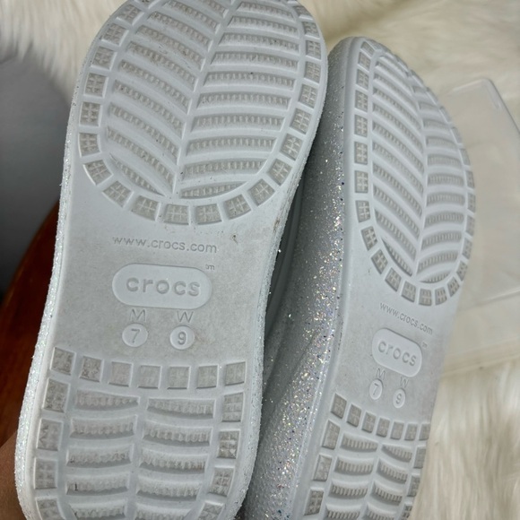 CROCS CLASSIC CRUSH GLITTER WEDGE SANDALS -SLIPON SHOES SIZE 9W-7M - Picture 6 of 8